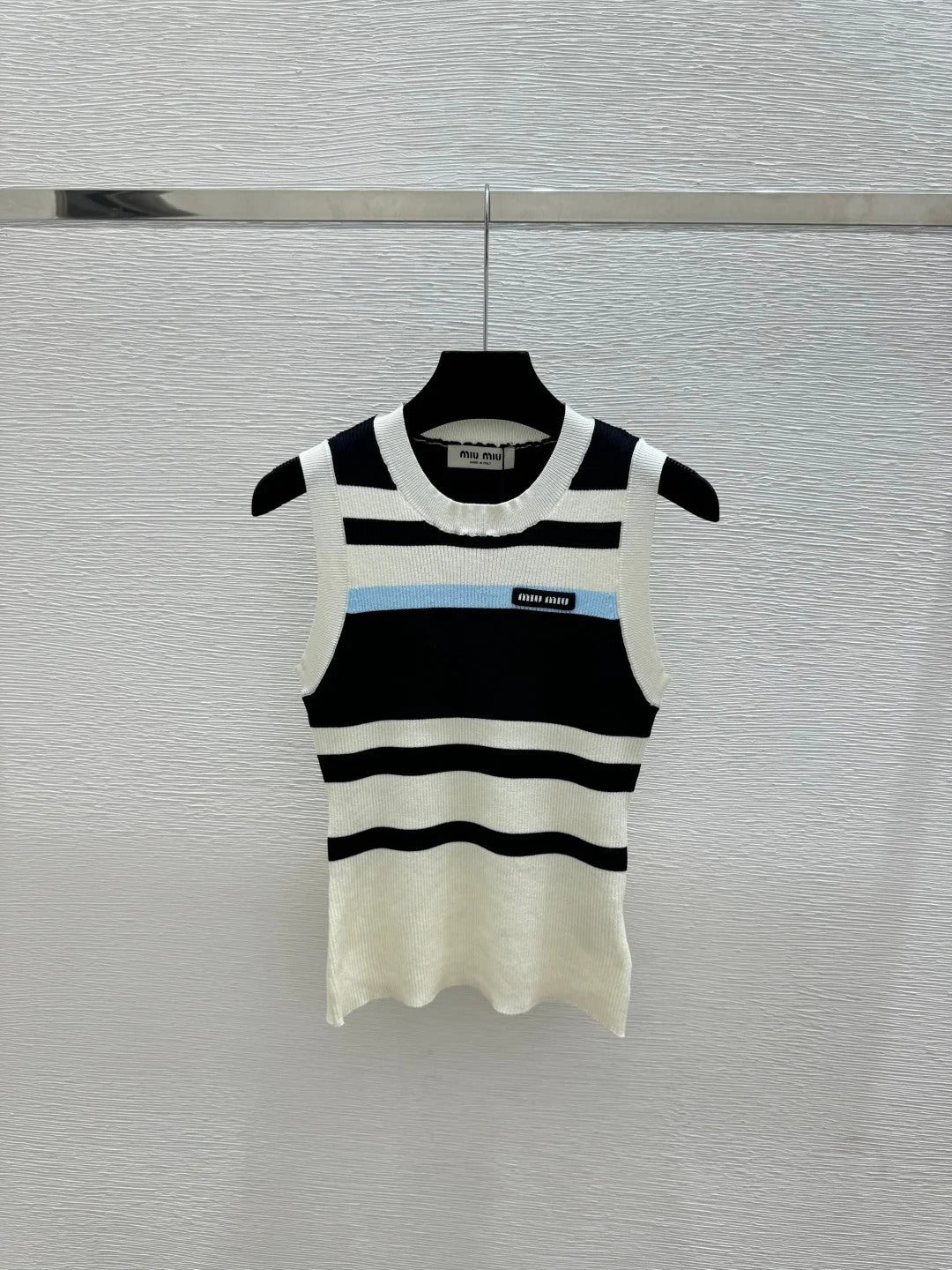 Miu 2026 Vest Black and White Wool 516747