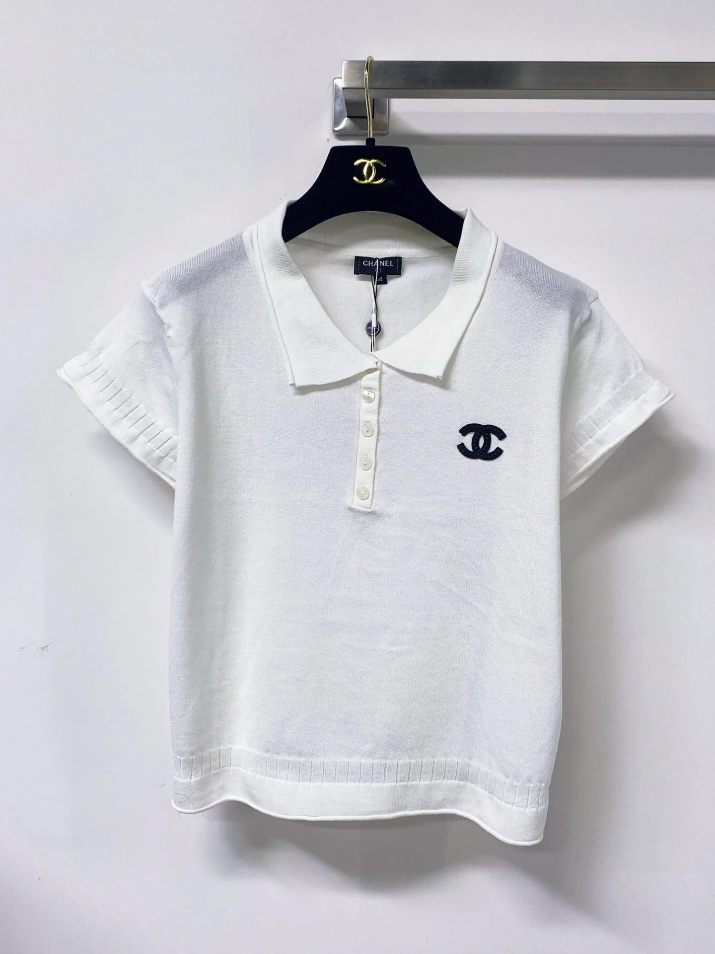 CC 2026 Short-Sleeve Knit Polo Shirt Wool Laine 479887