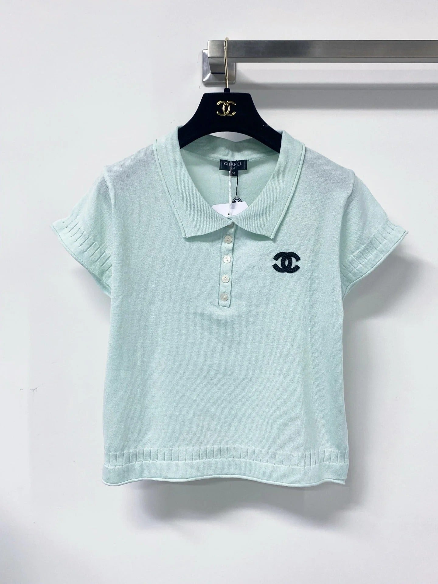 CC 2026 Short-Sleeve Knit Polo Shirt Wool Laine 479887