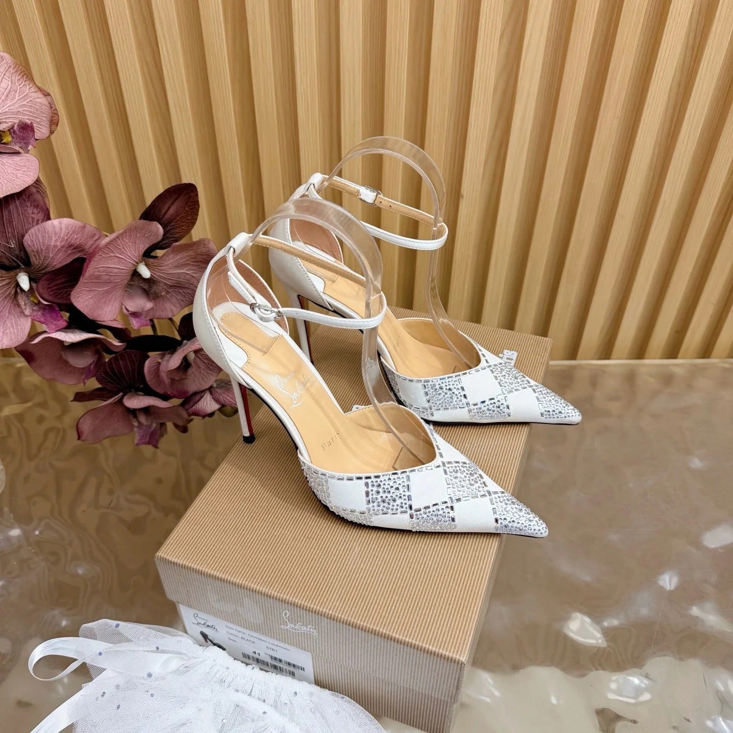 CL 2026 Slingback Pumps 100mm Silk Rhinestone 775986