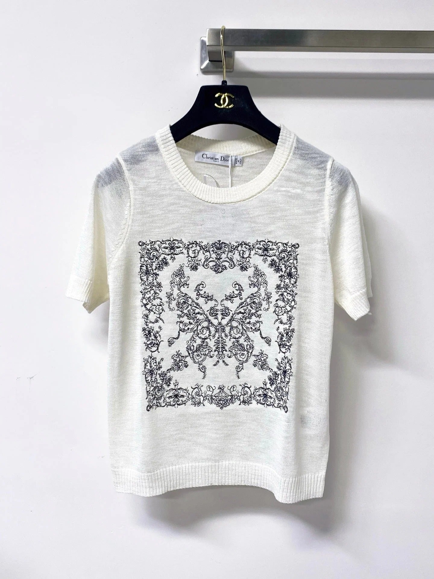 CD 2026 Short-Sleeve Shirt Embroidered Arabesque Viscosa 487986
