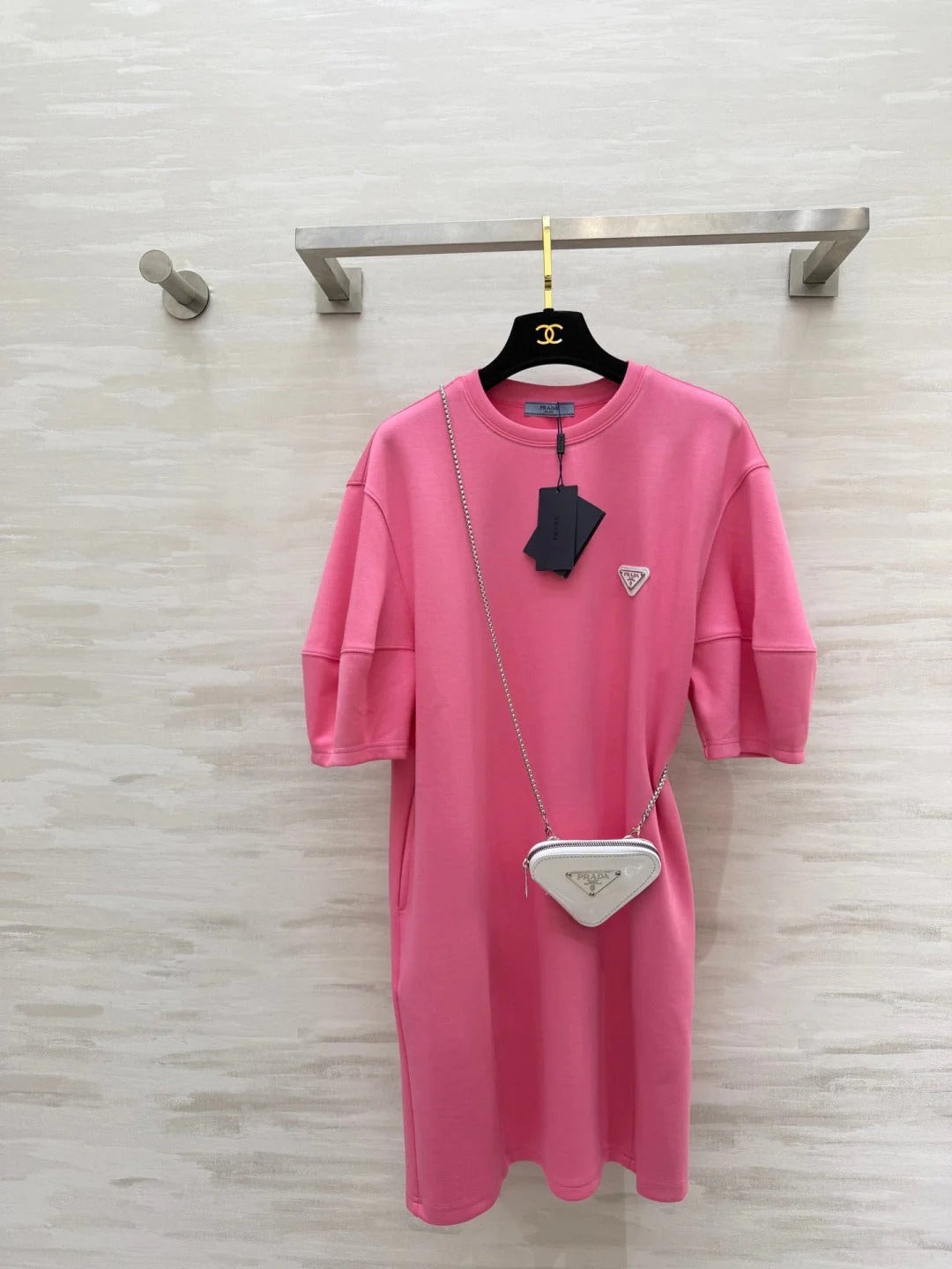 Pra 2026 Triangle Logo Casual Dress Cotton 396953