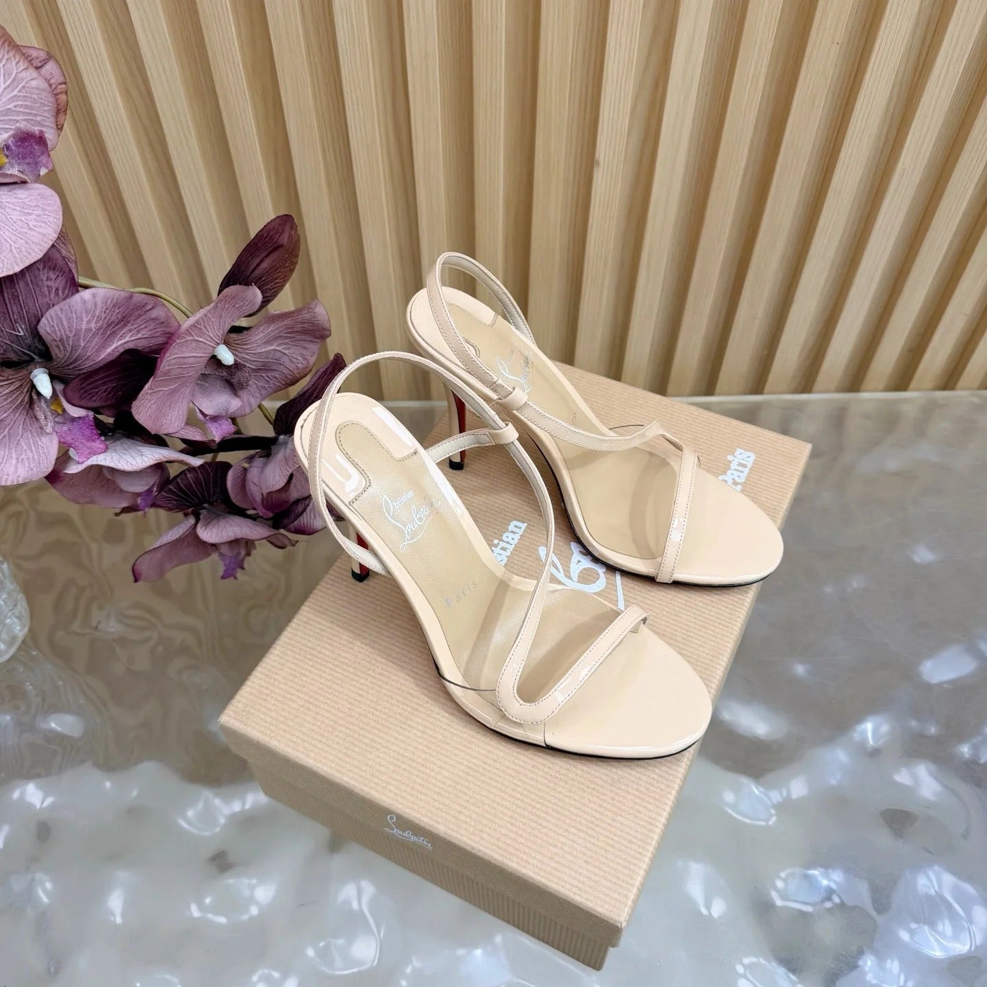 CL 2026 Rosa Z Slingback Sandals 100mm Patent Leather 776004