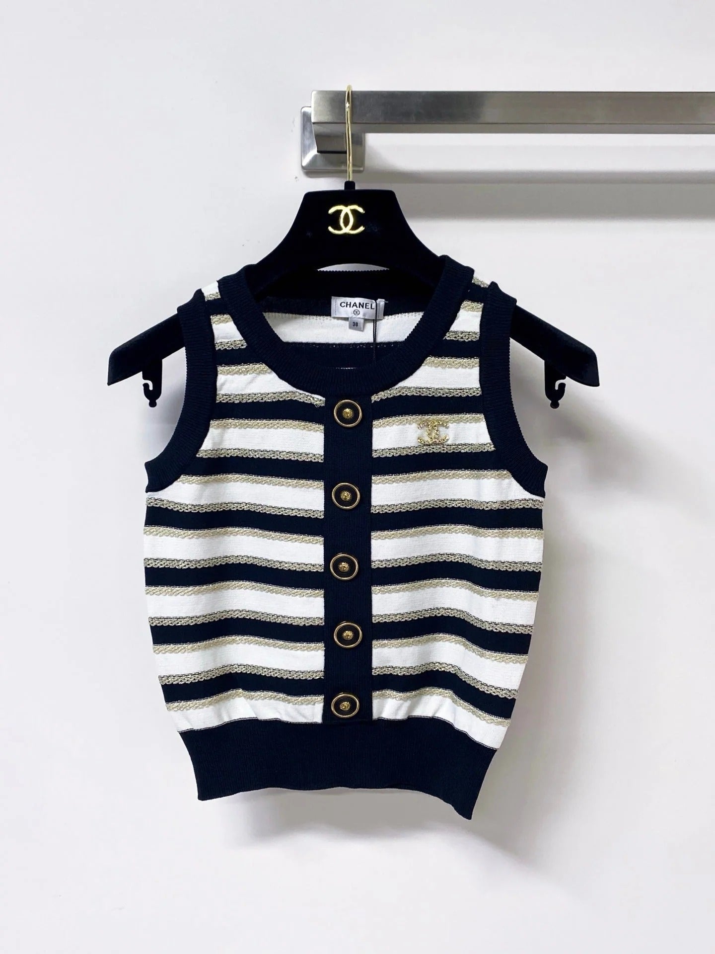 CC 2026 Striped Knit Vest Laine Wool 363124