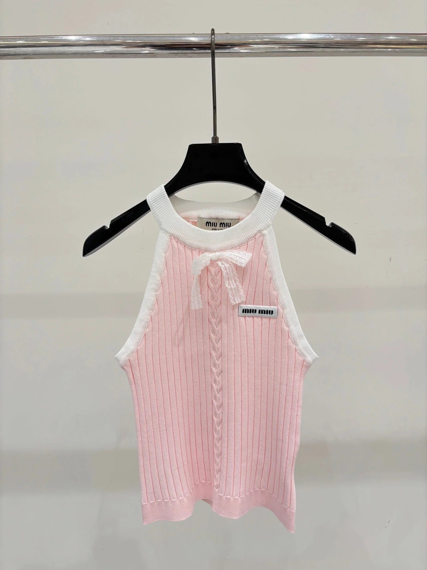Miu 2026 Halter Neck Knitted Camisole Tencel 394729