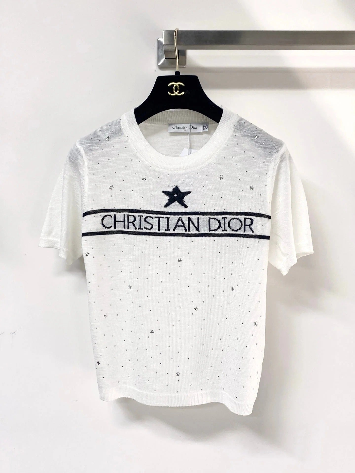 CD 2026 Star and Logo Knit T-shirt Tencel 405697