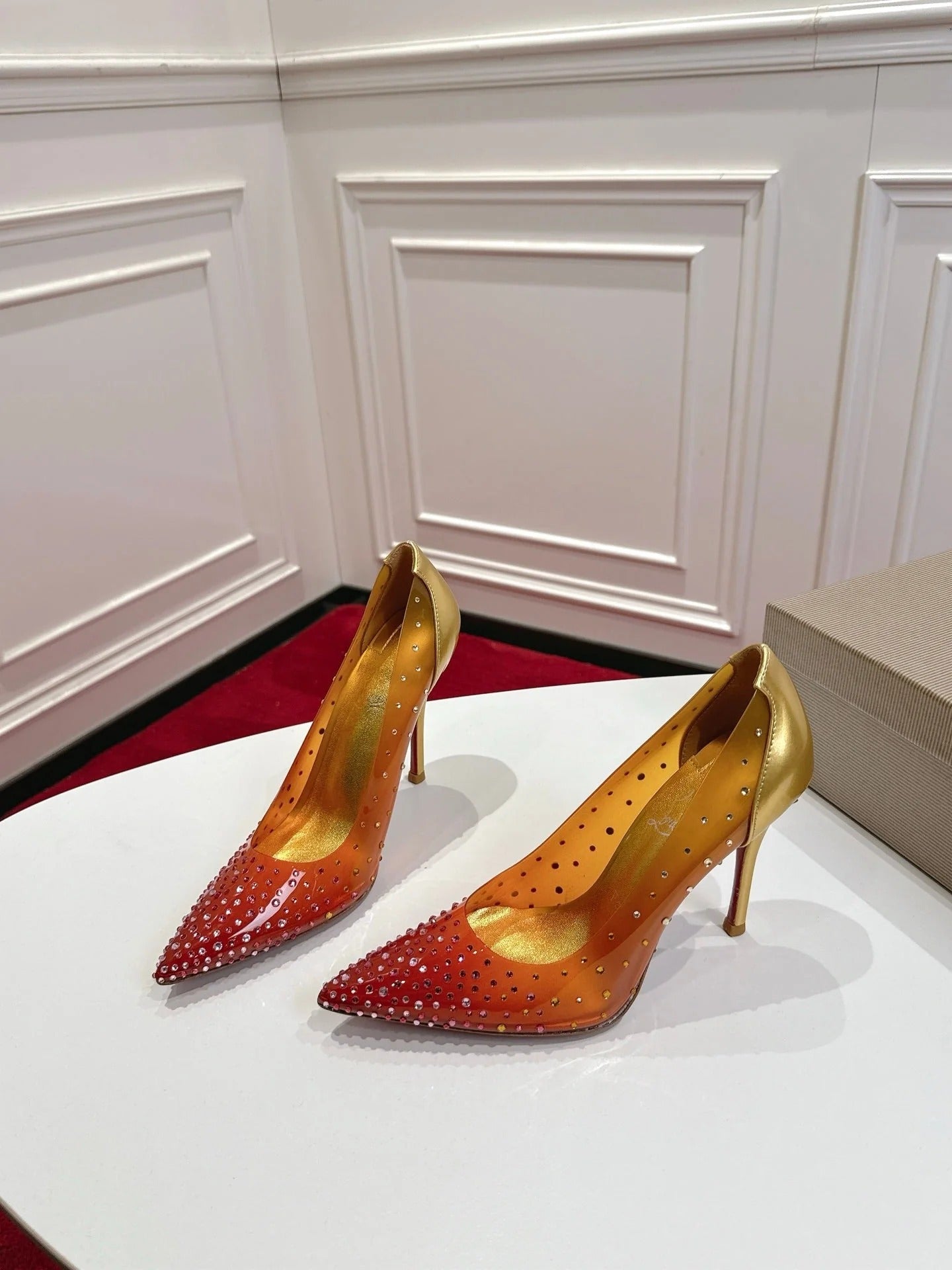 CL 2026 Miss Z Degrastrass Ombré Pumps 100mm Effect PVC Lambskin 780425