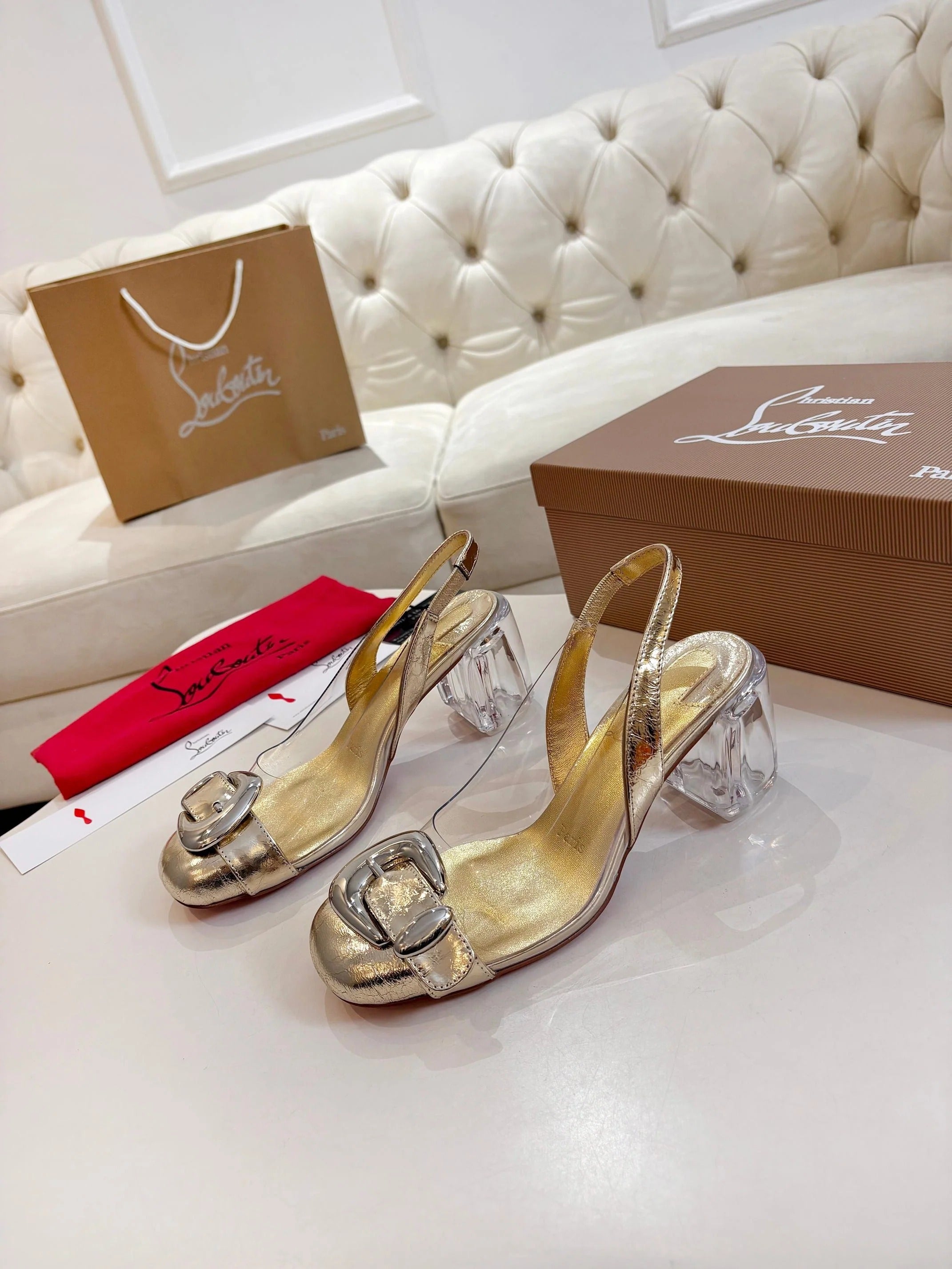 CL 2026 Minny Bubble 70mm Slingback Pumps PVC Patent Leather 780370