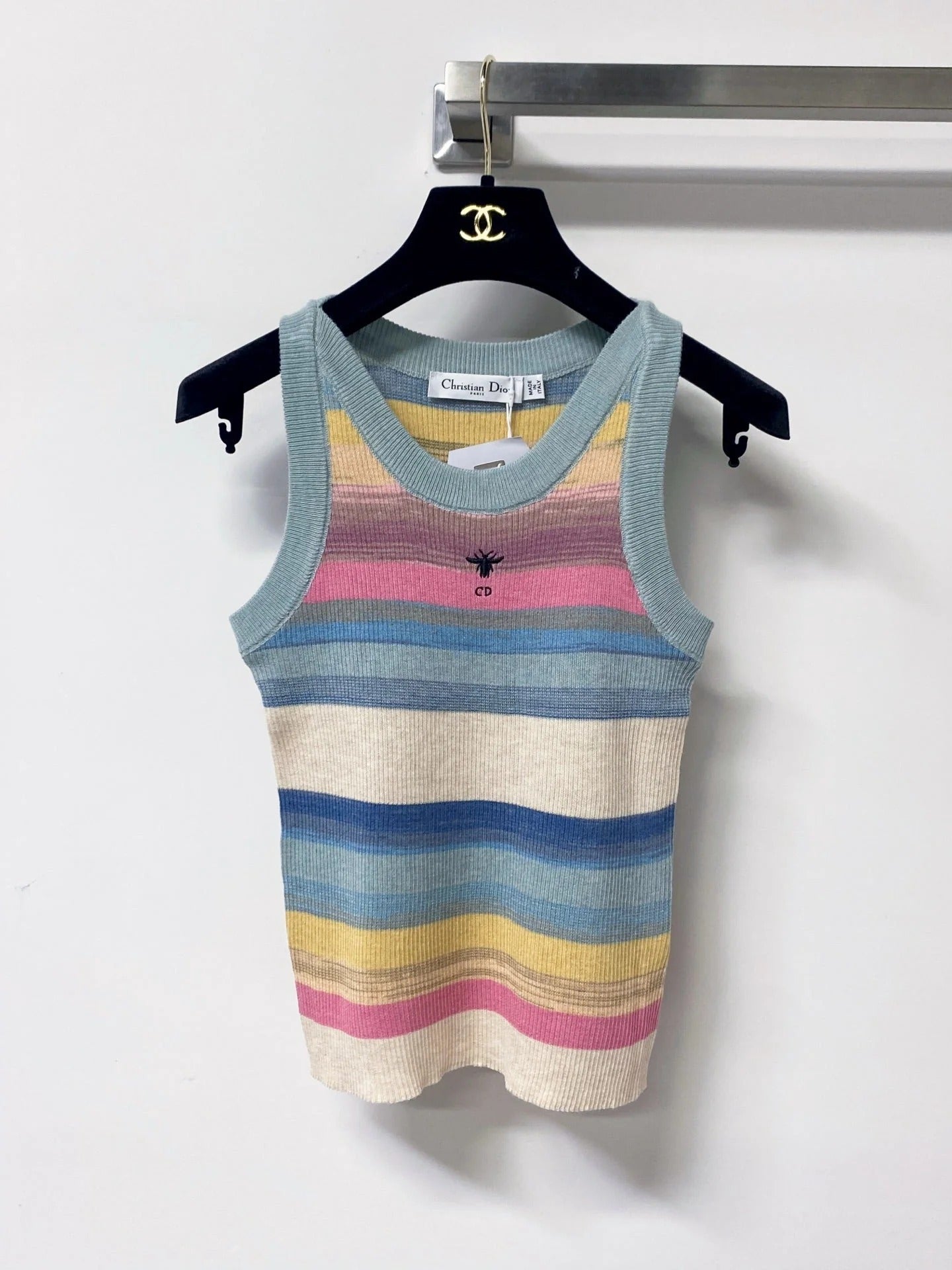 CD 2026 Multicolor Vest Wool Cotton 529388