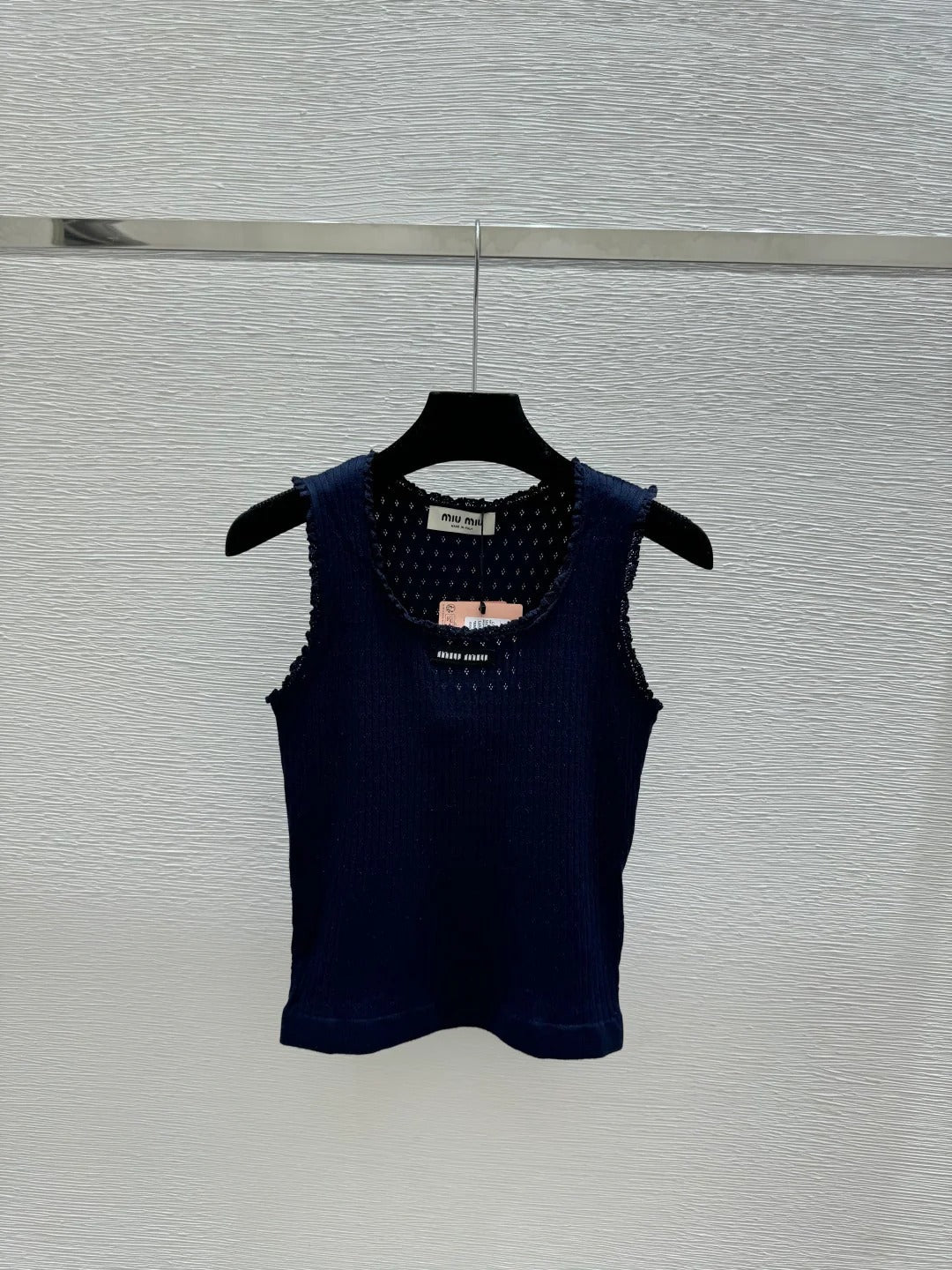 Miumiu 2026 Vest Navy Blue and Brown Wool 132749